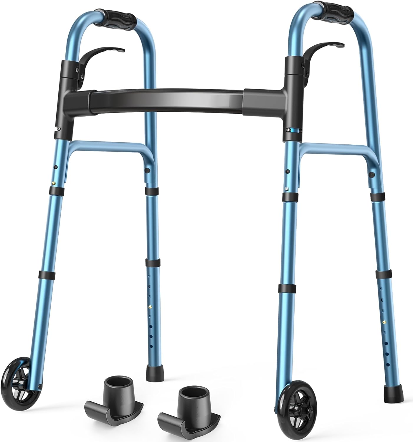AUCT 13418 - $53 Walkers for Seniors, Folding Walker with Wheels and 2 Sk