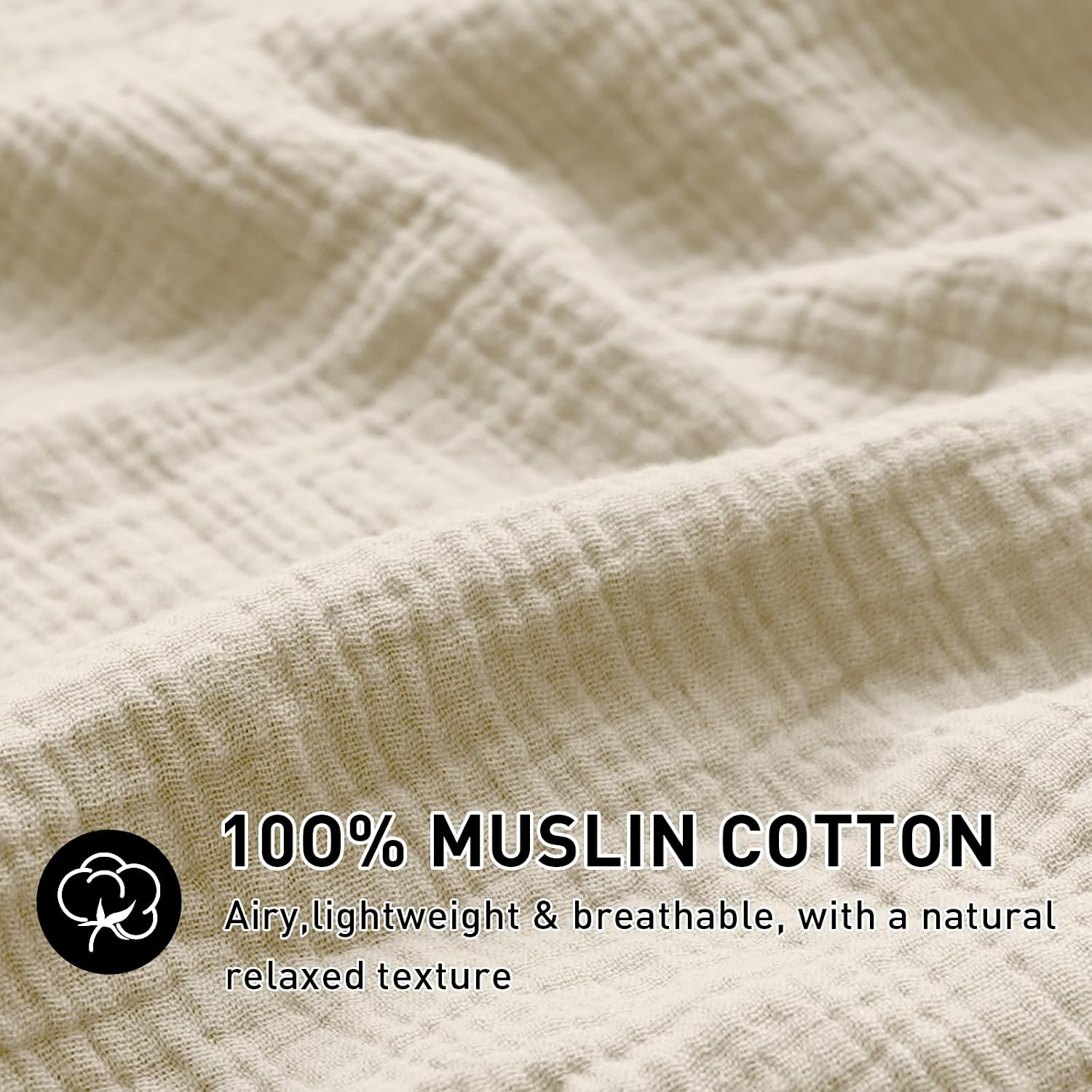 AUCT 13401 - EMME Muslin Duvet Cover Set 100% Cotton Queen Size Linen Lik - Image 2