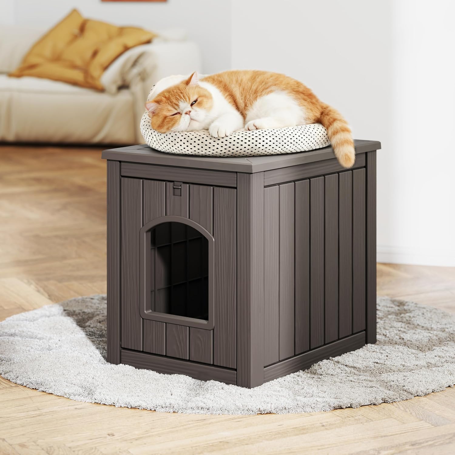 AUCT 12221 - Litter Box Enclosure, Waterproof & Weatherproof Plastic Cat - Image 4