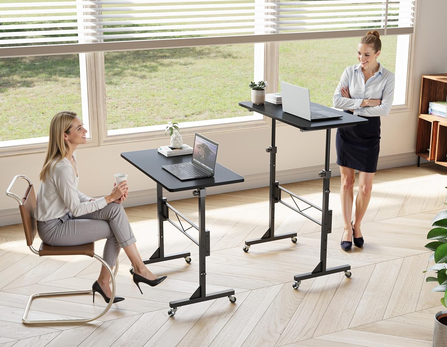 AUCT 13919 - HOMIDEC Standing Desk, 32 Inch Portable Small Desk Adjustabl - Image 2