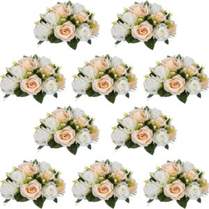 AUCT 13717 - $70 NUPTIO Artificial Flower Centerpieces for Tables: 10 Pcs