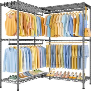 AUCT 14196 - $150 ULIFHOME E15 Pro Garment Rack L Shaped Clothes Rack for
