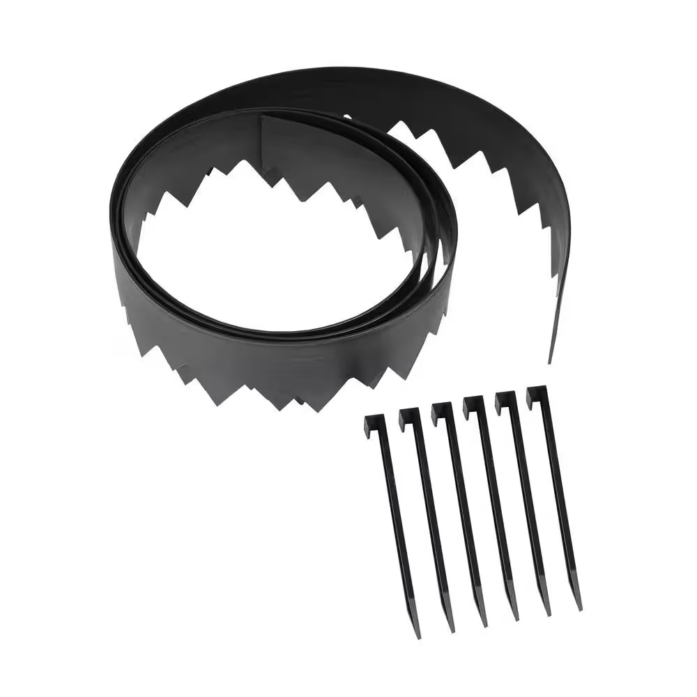 AUCT 14457 - Vigoro 20 ft. L x 4.5 in. H Black Pound-In Edging Kit