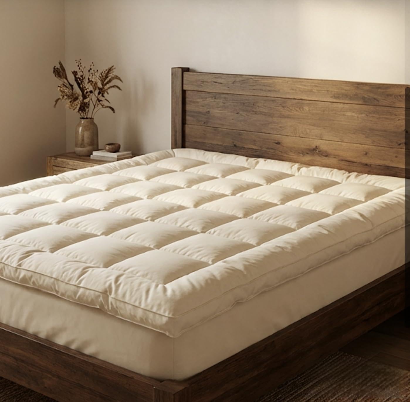 AUCT 14220 - $155 100% Merino Wool Mattress Topper for Back Pain Relief N