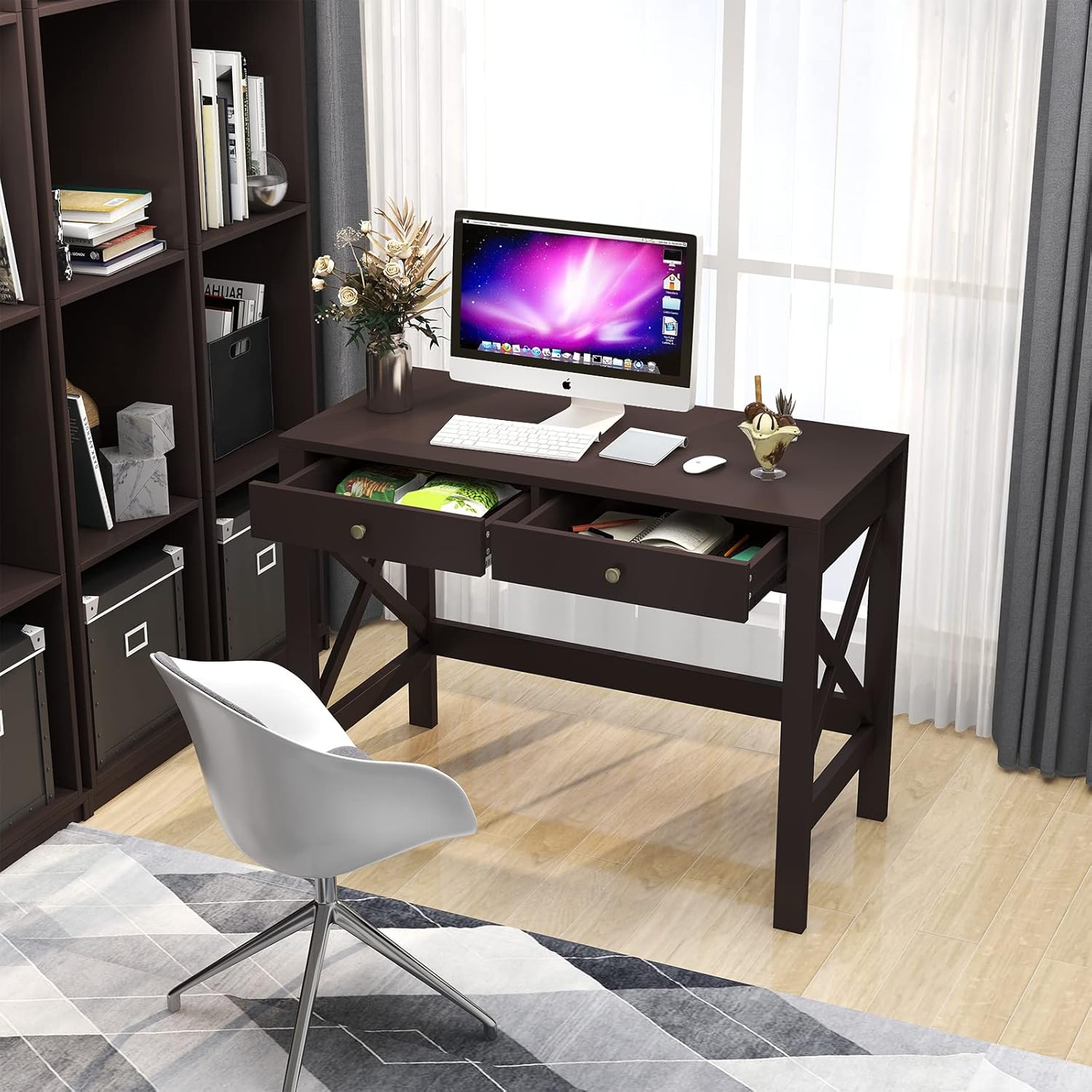 AUCT 12288 - $161 ChooChoo Computer Desk Study for Home Office, Modern Si - Image 2