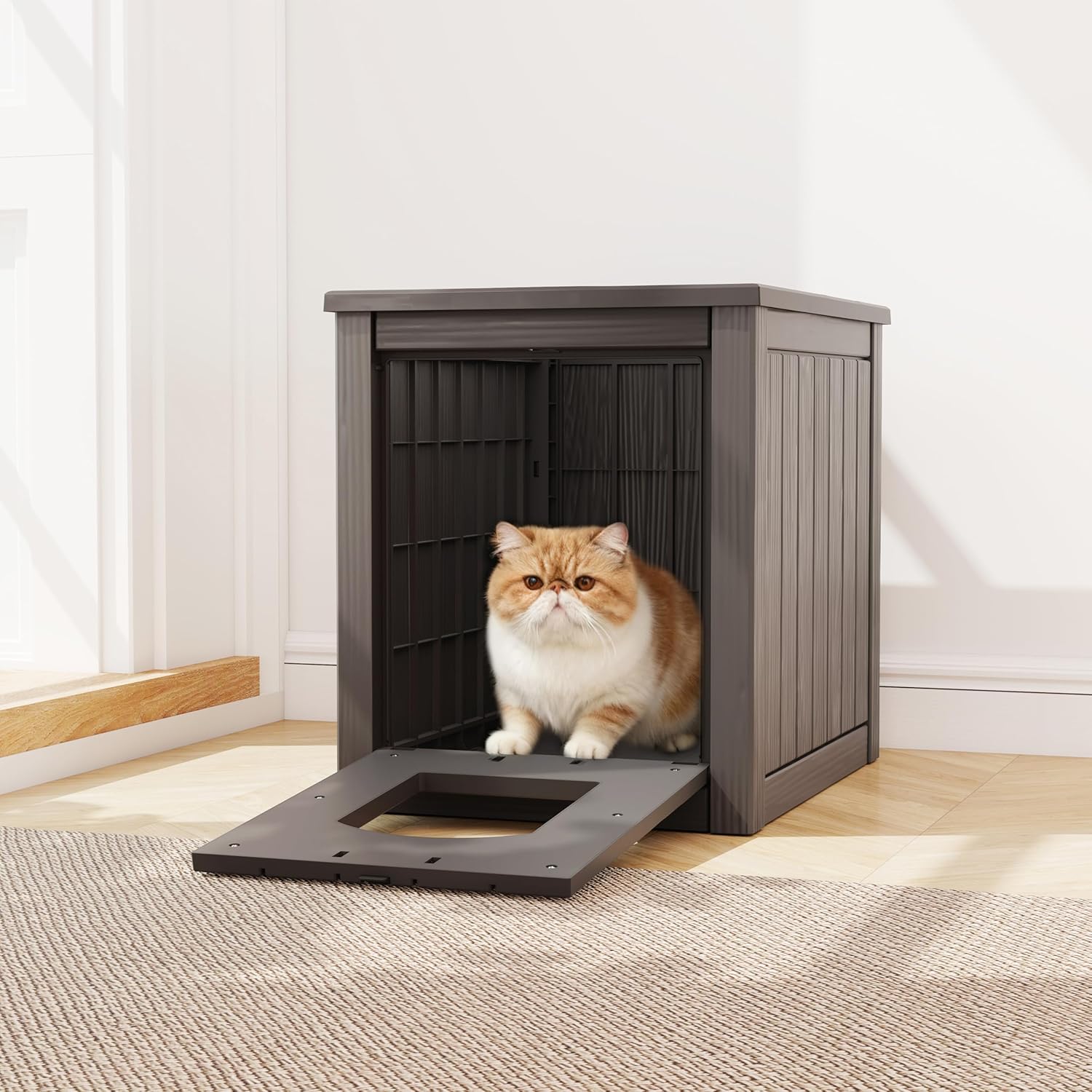 AUCT 12221 - Litter Box Enclosure, Waterproof & Weatherproof Plastic Cat - Image 3