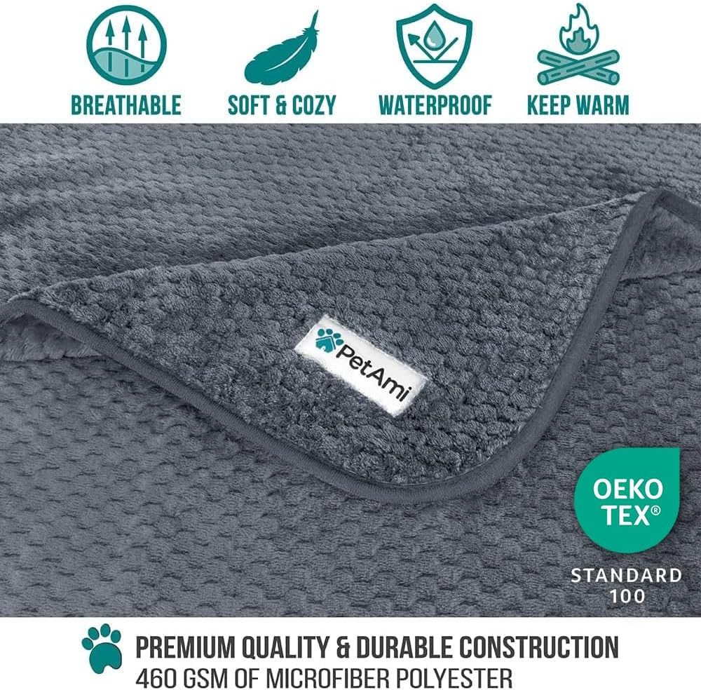 AUCT 12098 - PetAmi Waterproof Dog Blanket, Leakproof XL Pet Blanket for - Image 3