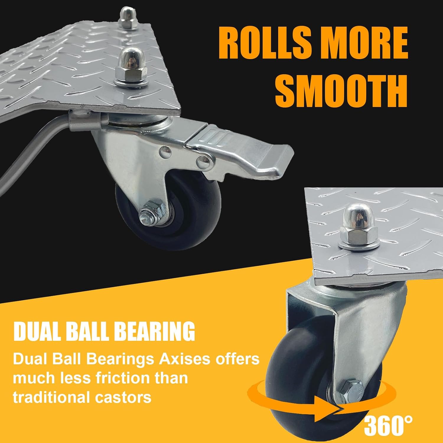 AUCT 13042 - $70 Set of 2 Car Tire Wheel Dolly Furniture Lifters - Heavy - Image 4