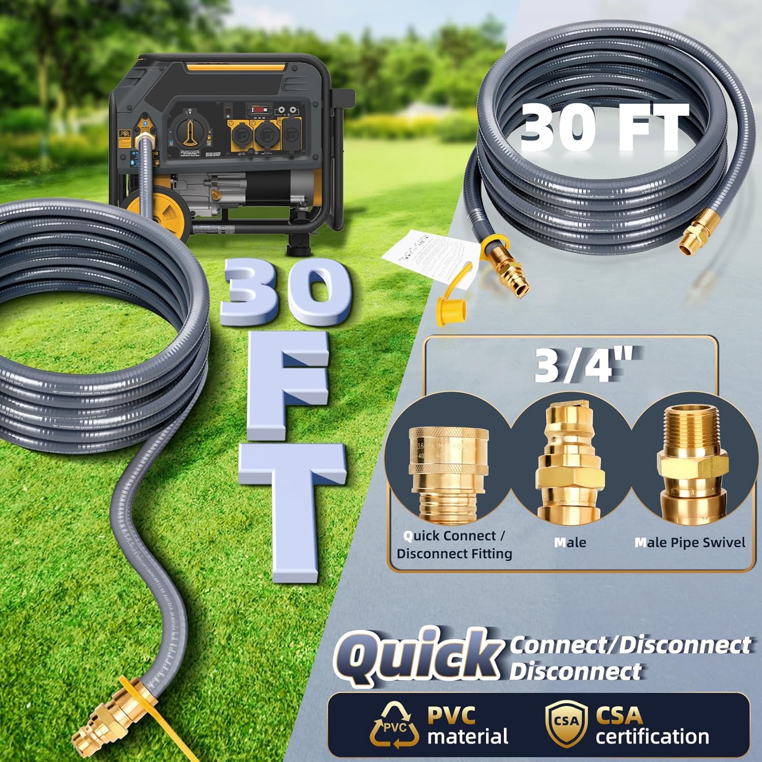 AUCT 14321 - $140 24FT 30FT 50FT 3/4" ID Natural Gas Hose, 3/4" ID Natura - Image 2