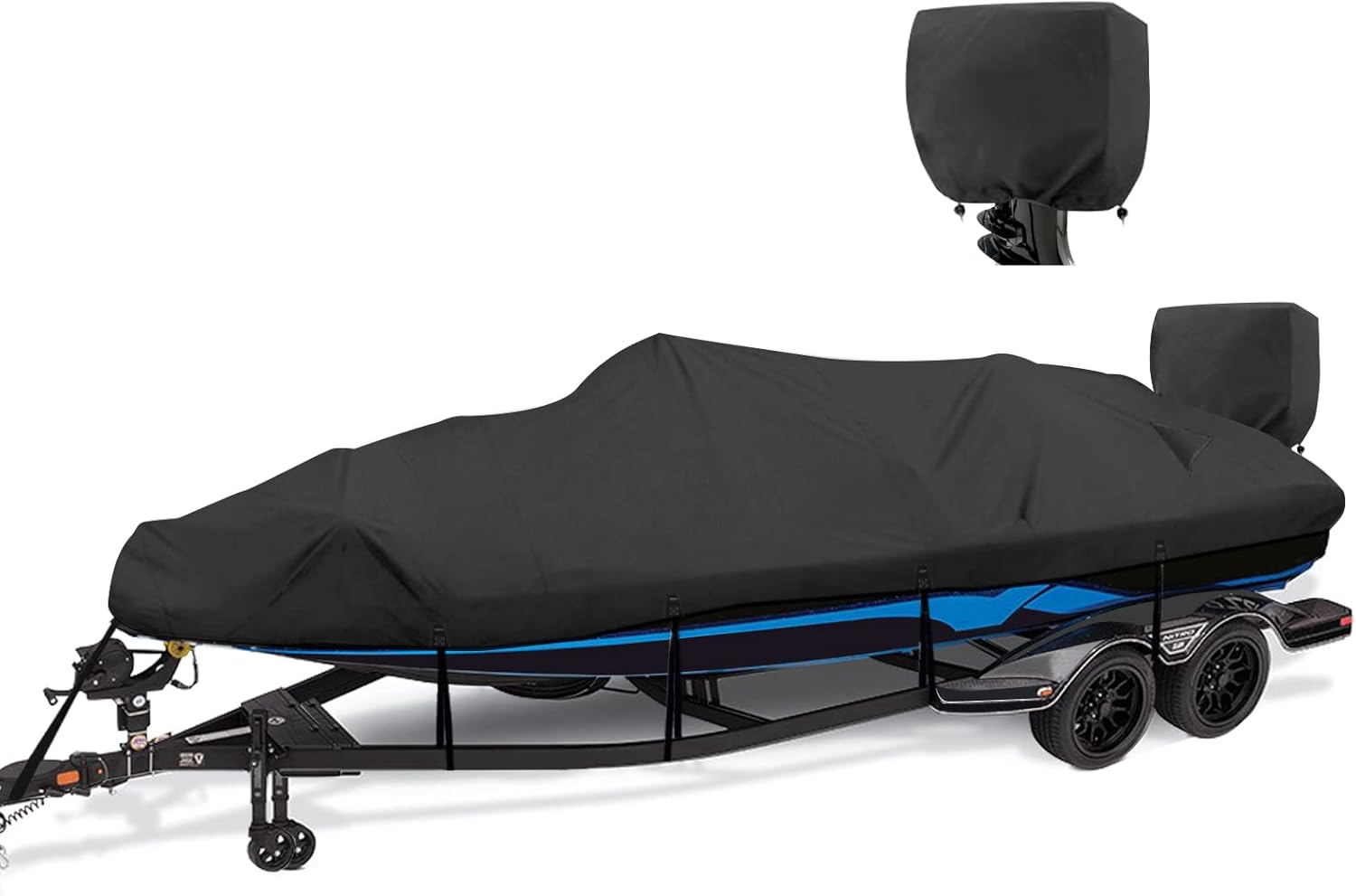 AUCT 14268 - $100 1200D Waterproof Boat Cover - Fits 17' to 19' ft Bass,