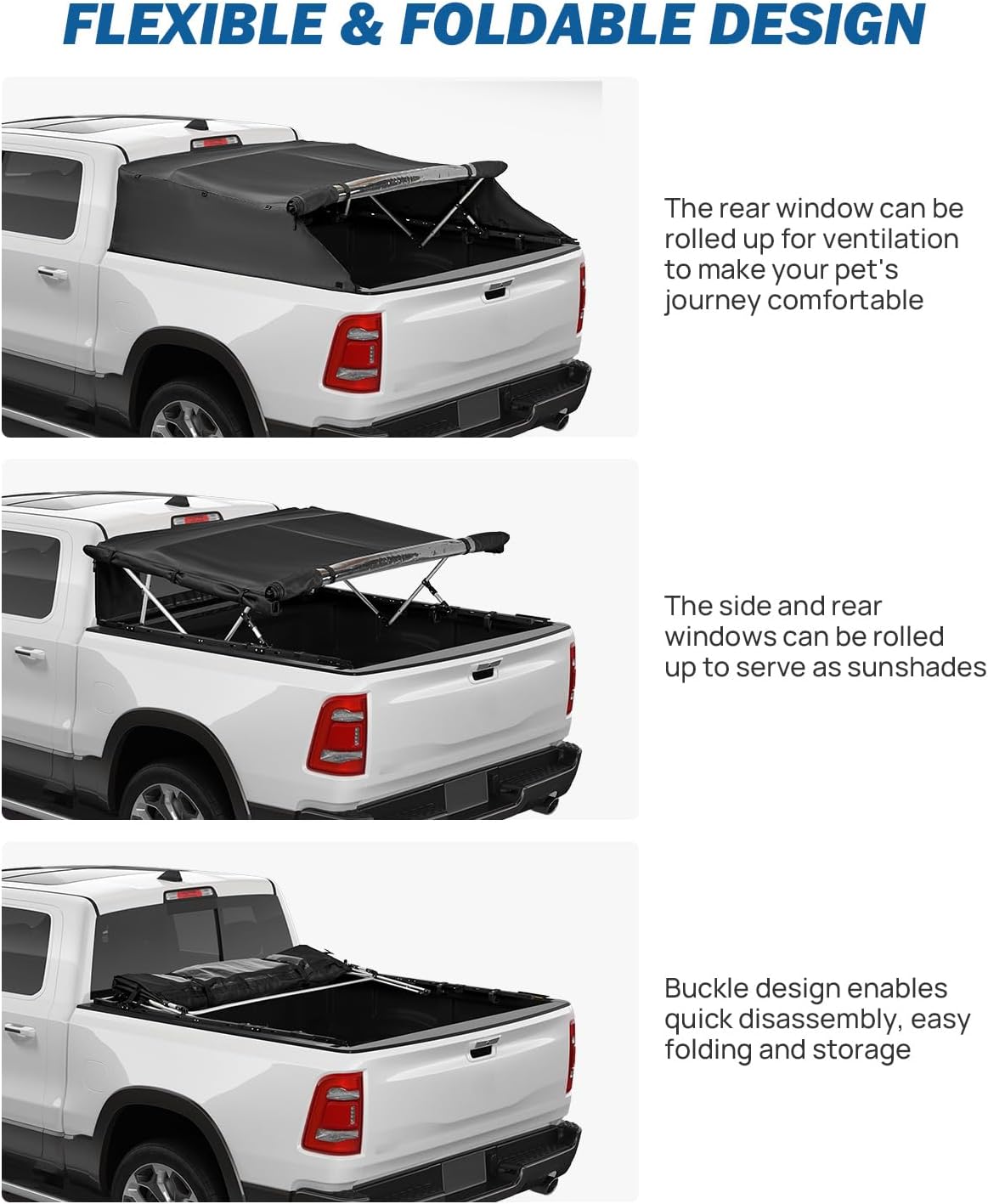 AUCT 12731 - $200 JOYTUTUS Truck Bed Soft Topper Compatible with 2019-202 - Image 3