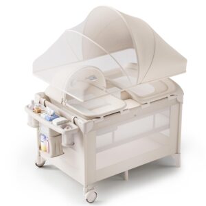 AUCT 14283 - $170 Obee Odee 4-in-1 Baby Bassinet with Playard, Napper Bas