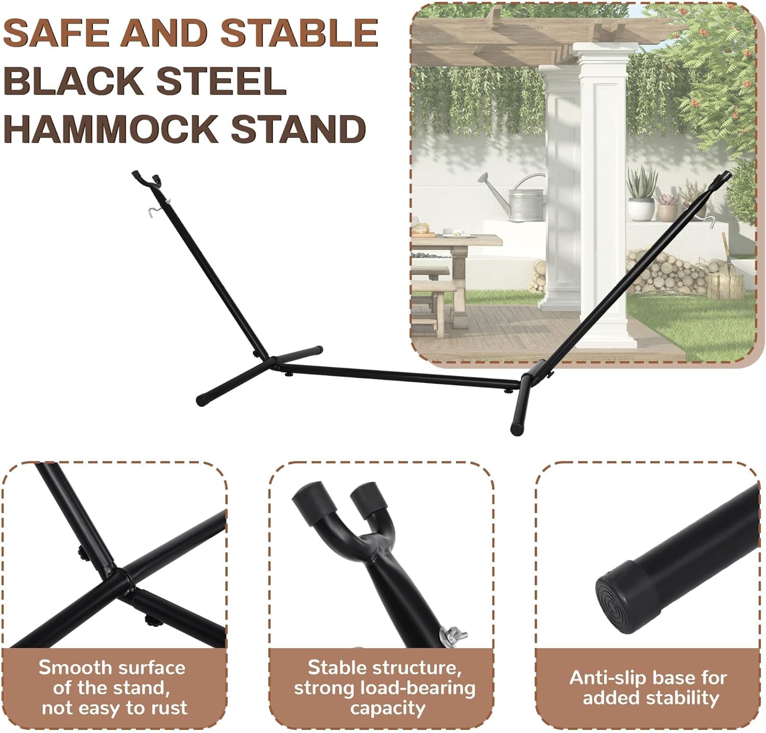 AUCT 14306 - Elevon Hammock Stand, Heavy Duty Adjustable Steel Hammock, 9 - Image 4