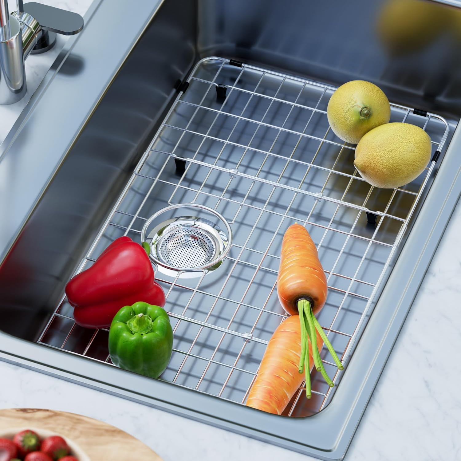 AUCT 14287 - iPEGTOP Sink Bottom Grid, Stainless Steel Sink Protector 26- - Image 2