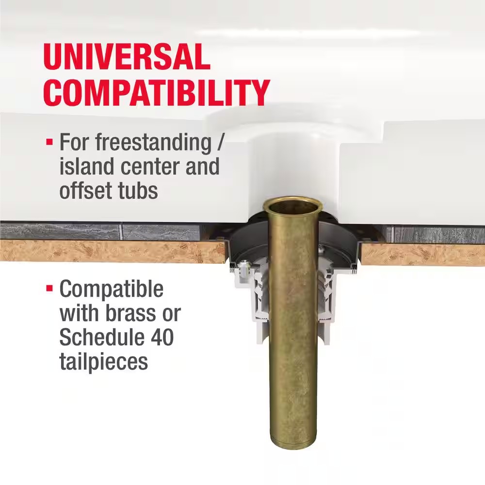 AUCT 14258 - $103 Oatey PVC Freestanding Tub Drain Kit - Image 4