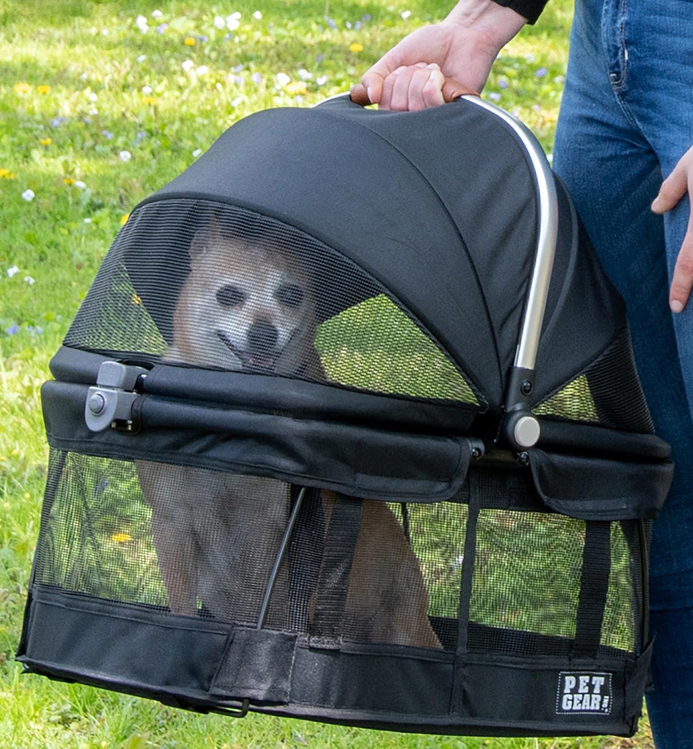 AUCT 13583 - $59 Pet Gear No-Zip View 360 Pet Carrier & Car Seat, Dark Ch