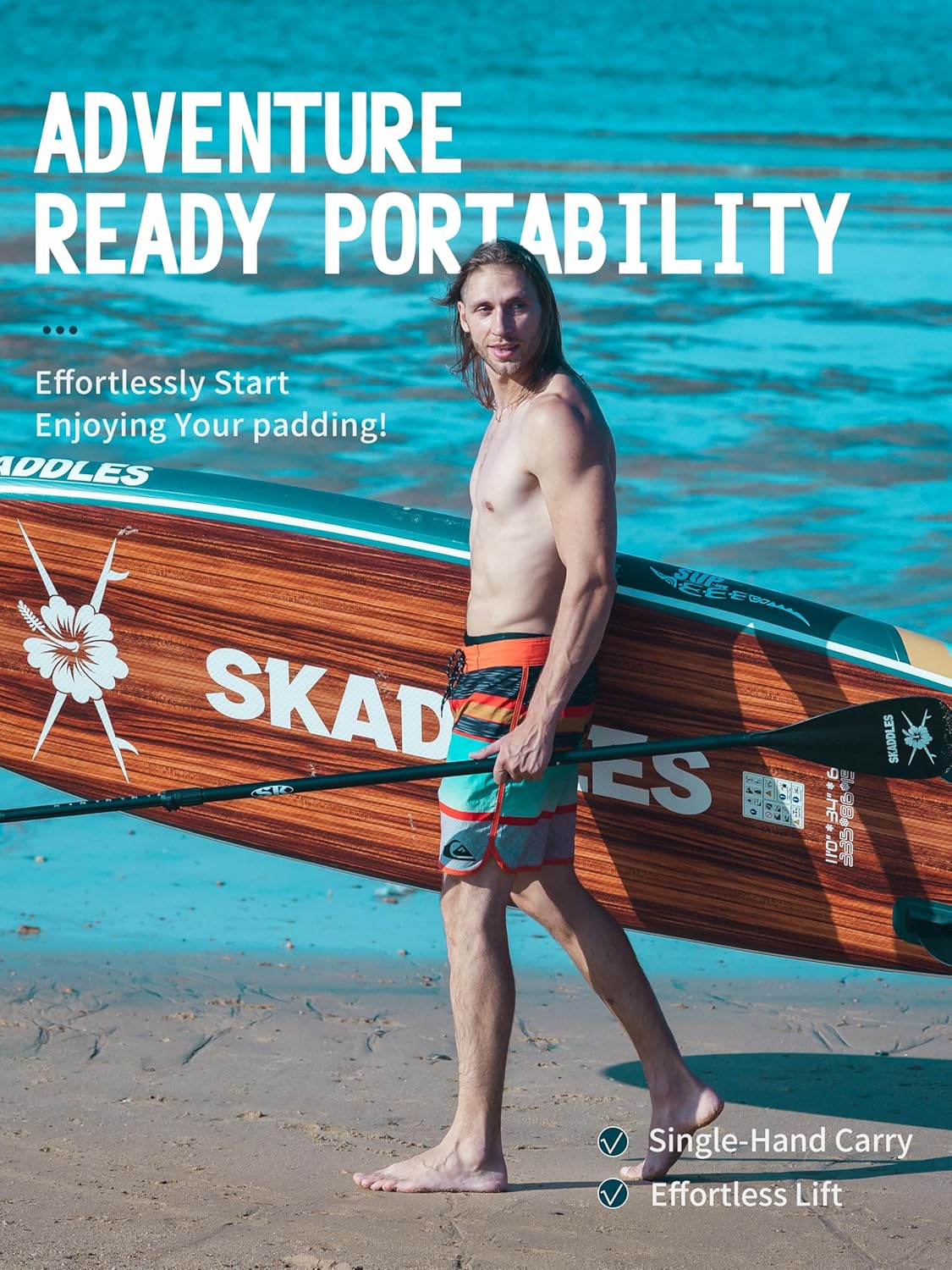 AUCT 14206 - $190 11' Inflatable Stand Up Paddle Board Extra Wide SUP f - Image 3
