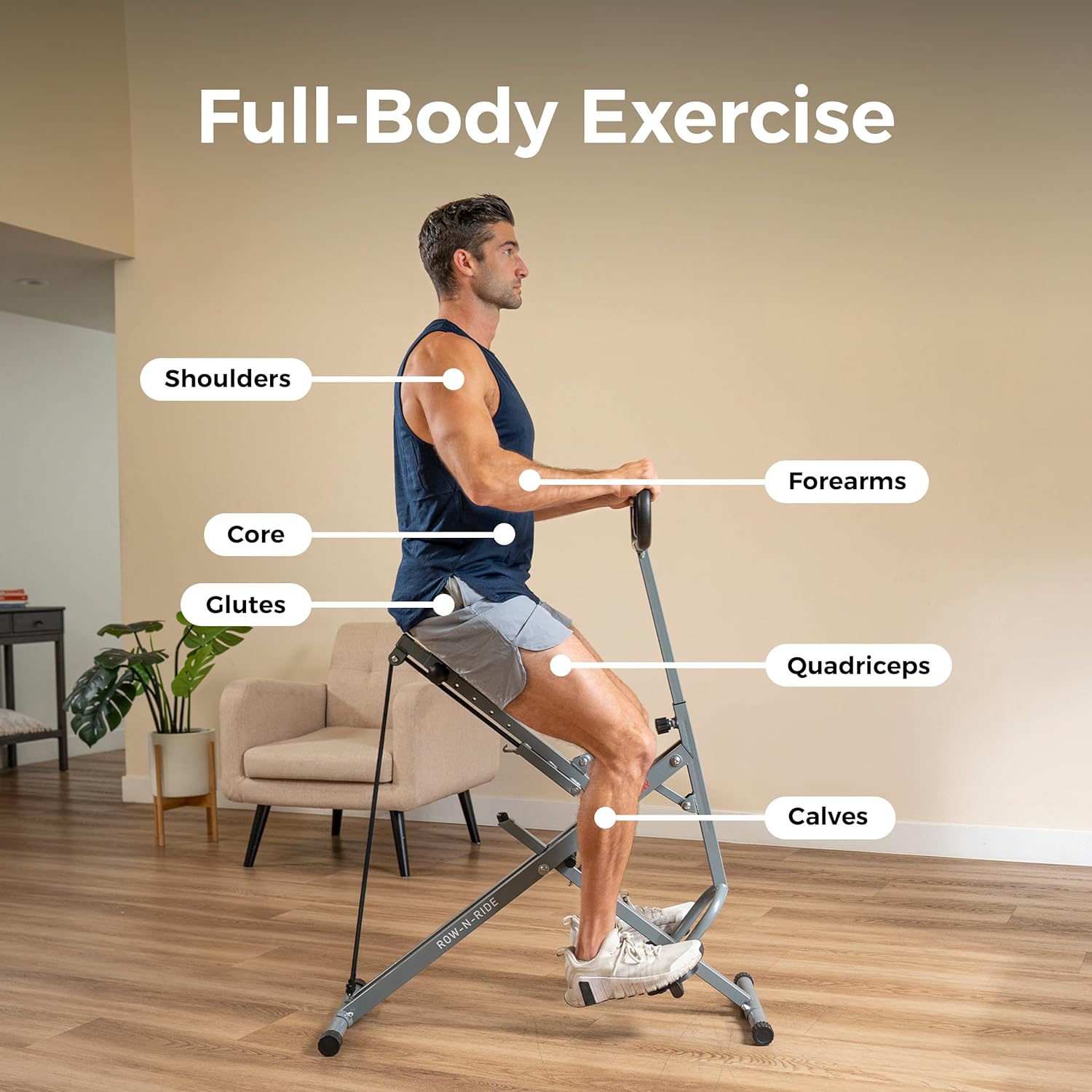 AUCT 14273 - $90 Sunny Health & Fitness Smart Row-N-Ride Glute & Leg Trai - Image 2