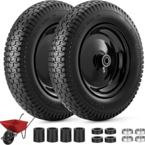 AUCT 13200 - $60 4.80/4.00-8" Flat-free Wheelbarrow Wheel and Tire - 14.5