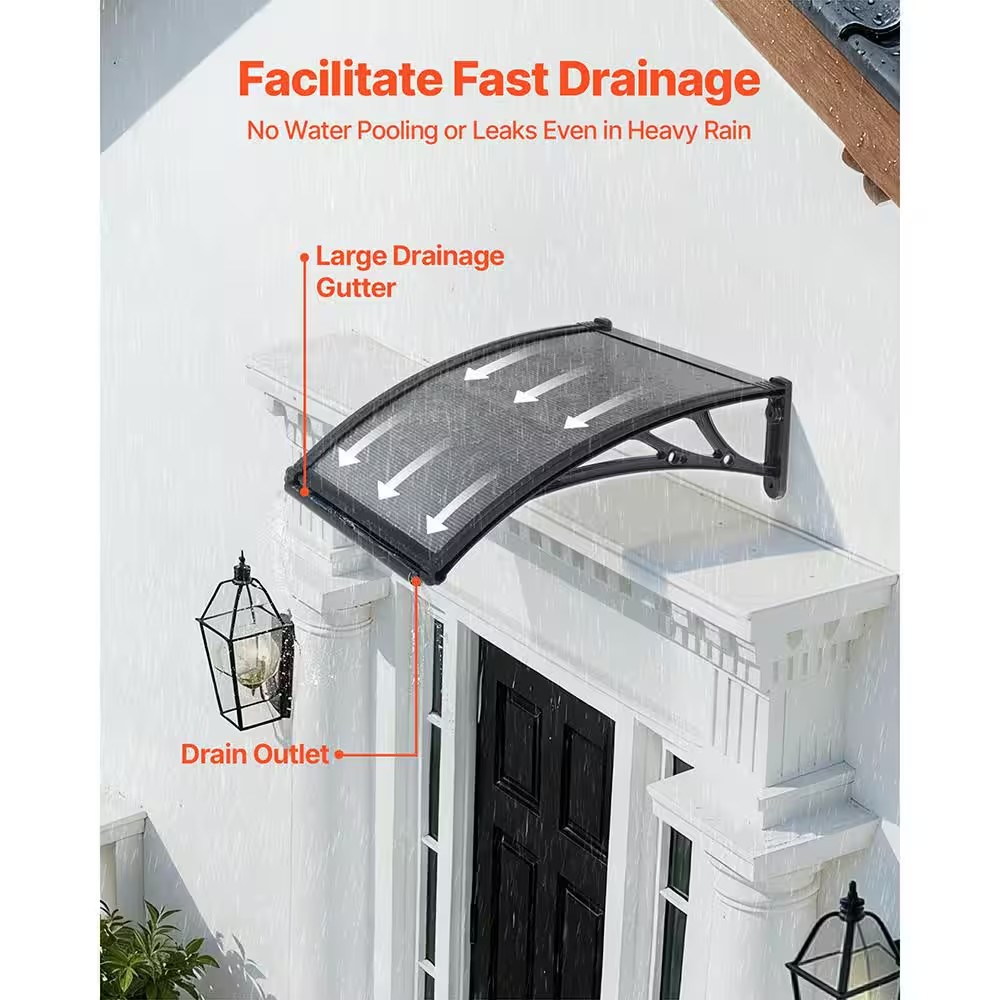 AUCT 12661 - VEVOR Awnings for Door Entrance, Overhang Polycarbonate Door - Image 2