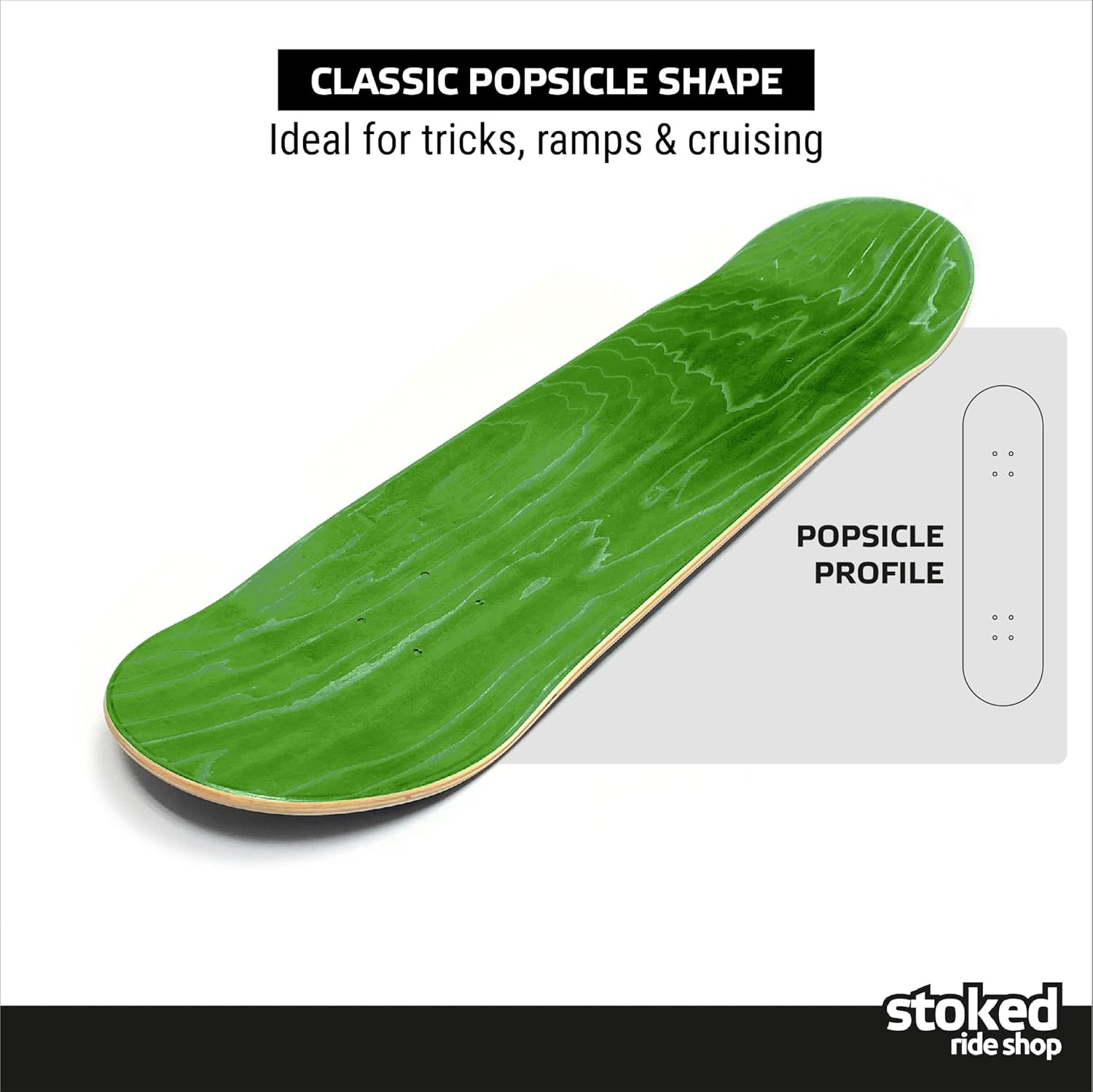 AUCT 13396 - $90 Stoked Ride Shop Skateboard Complete - American Made Map - Image 3