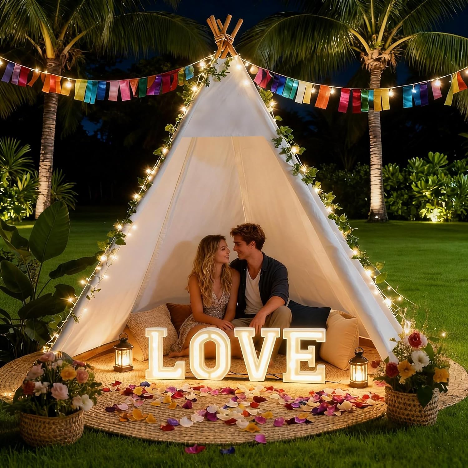 AUCT 12349 - $86 Betterhood 7' Large Teepee Tent for Adults, Play Tent wi
