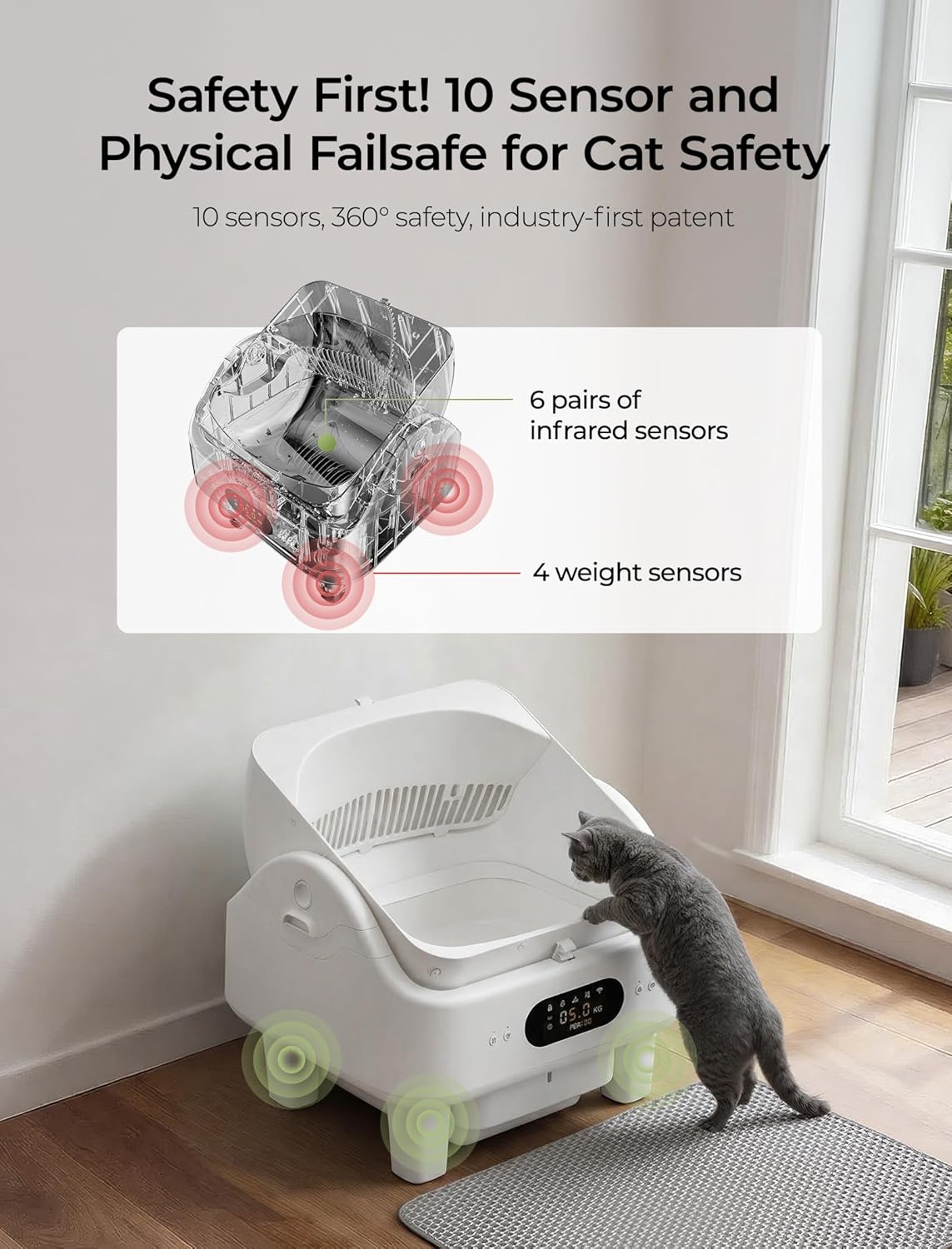 AUCT 12097 - $300 Automatic Litter Box, Cypcat Smart Self Cleaning Cat Li - Image 3