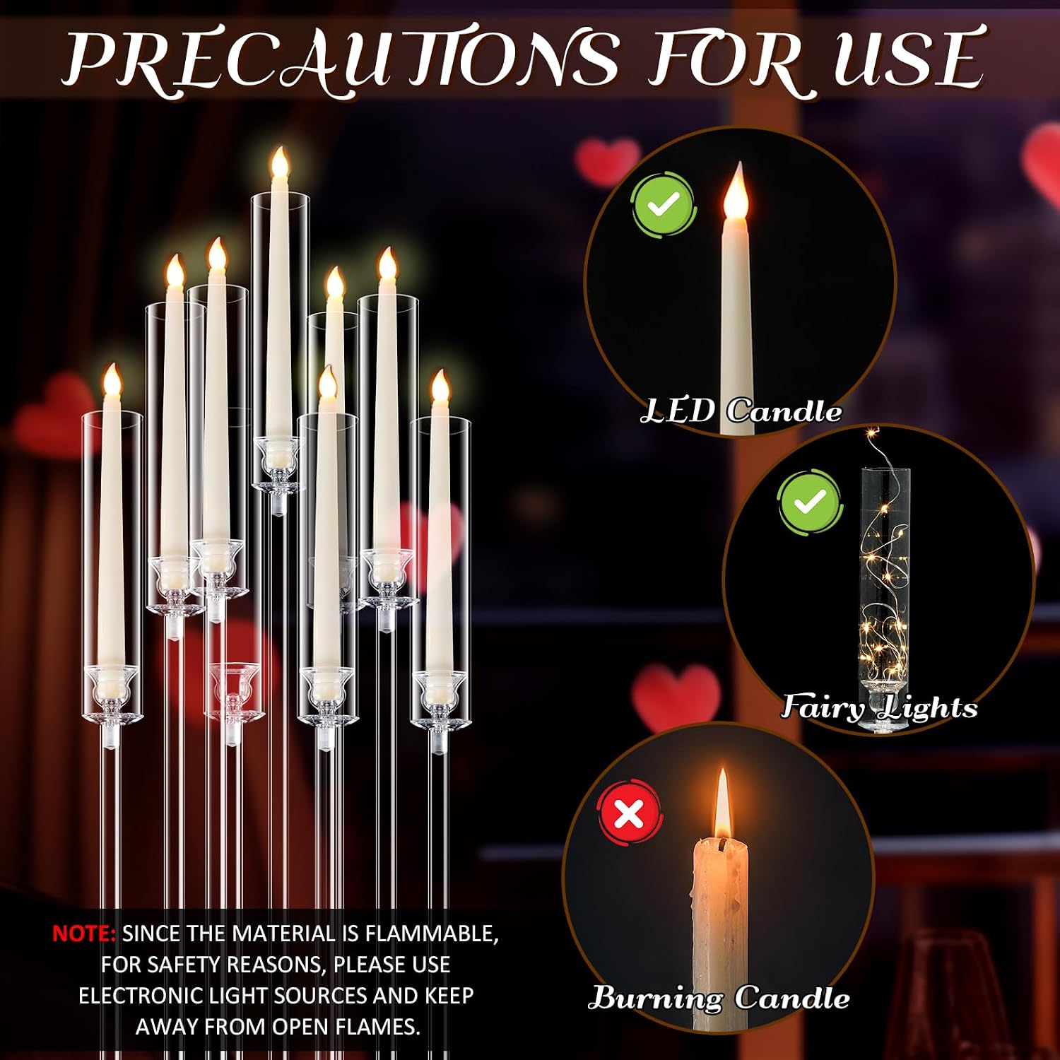 AUCT 14636 - $183 Tessco 4 Set 9 Arm Acrylic Candelabra Candle Holder 42. - Image 4