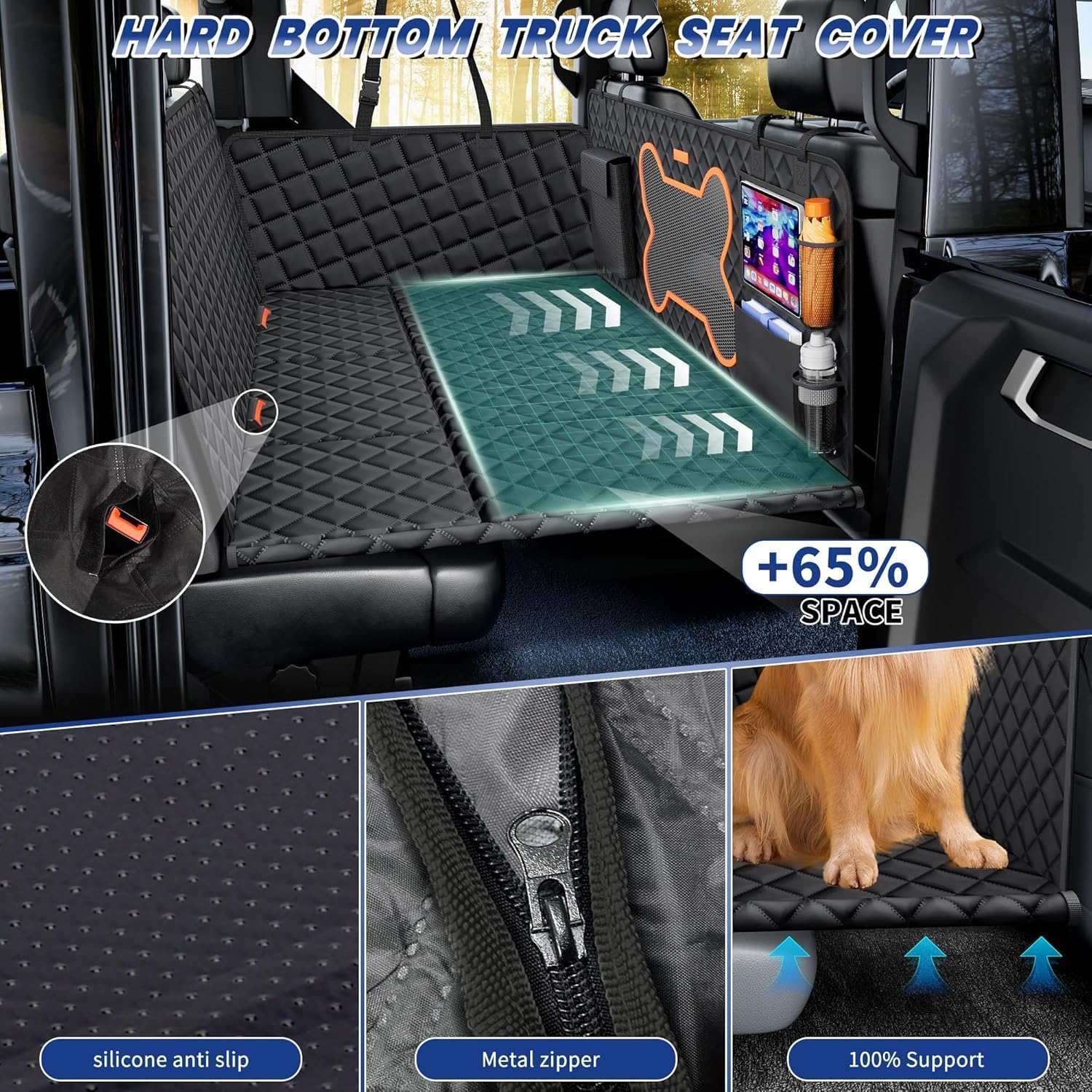 AUCT 12367 - Truck Dog Seat Cover for Full Size F150/RAM1500/Silverado, X - Image 2