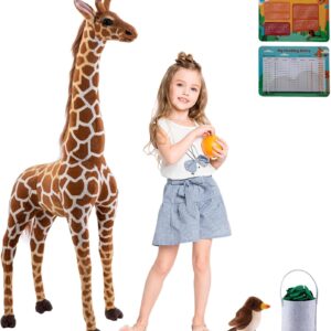 AUCT 13428 - $58 47" Large Giraffe Stuffed Animal Set, Giant Giraffe Plus