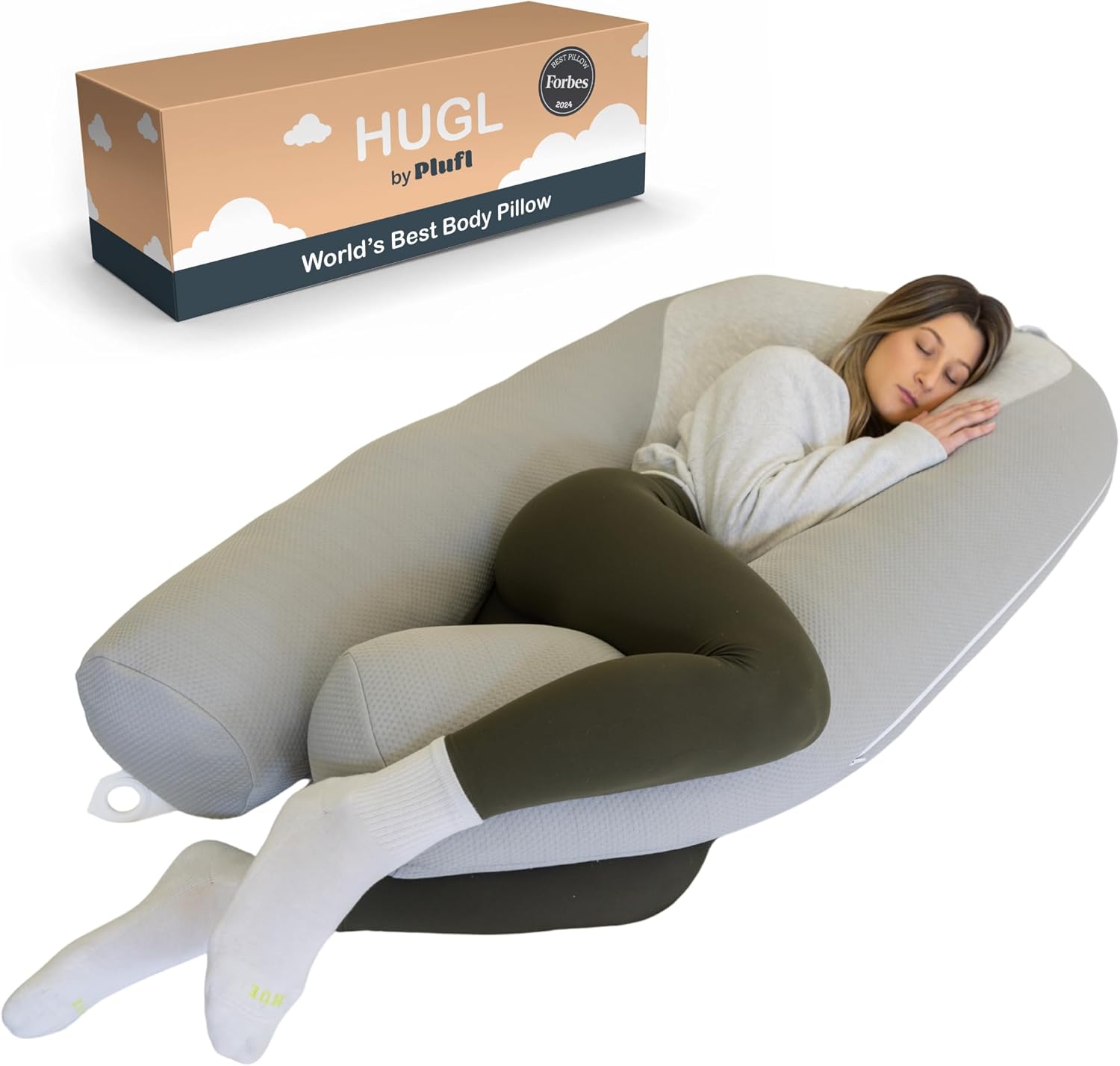 AUCT 13434 - $189 Plufl Hugl Cooling Body Pillow for Adults Made with Clo