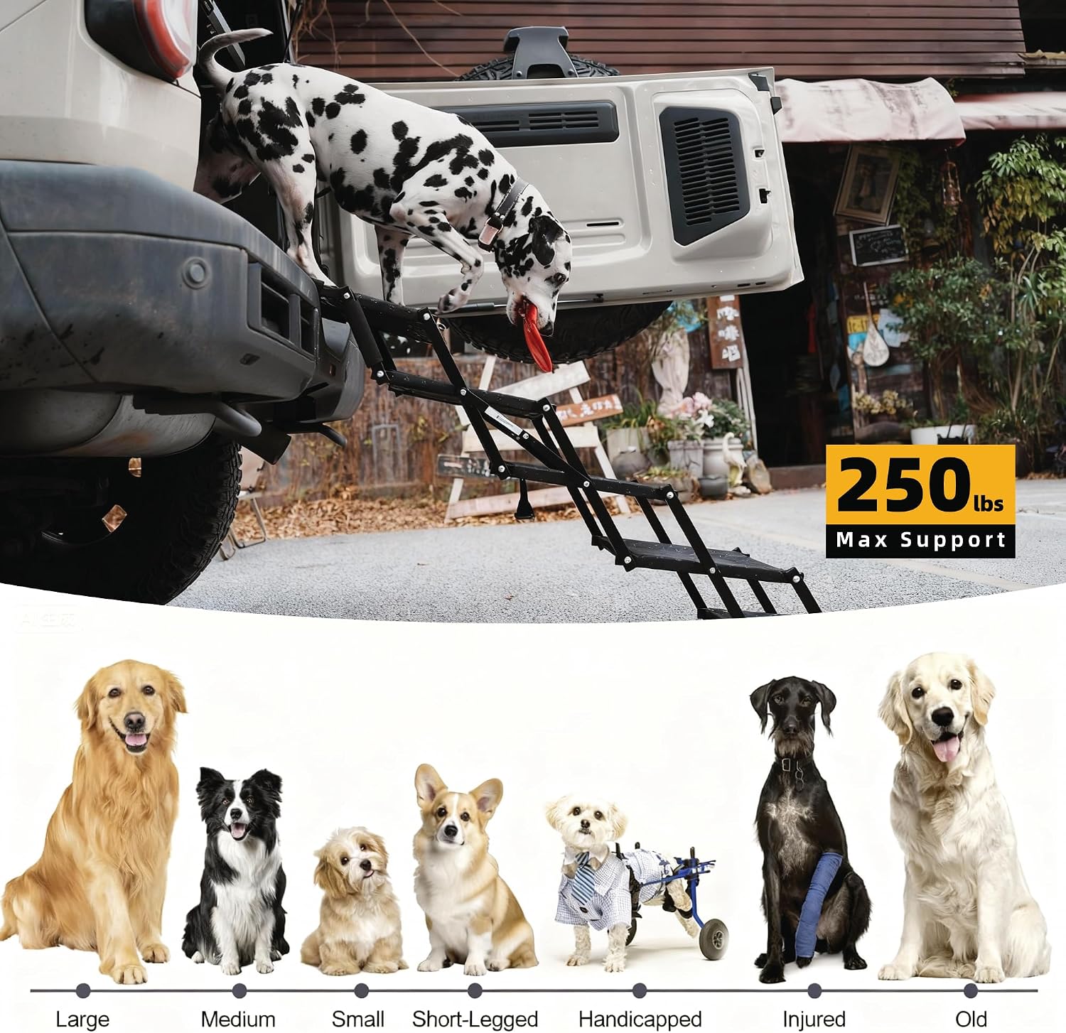 AUCT 13373 - $60 Dog Stairs 5 Steps Foldable Dog Ramp with Non-Slip Surfa - Image 4