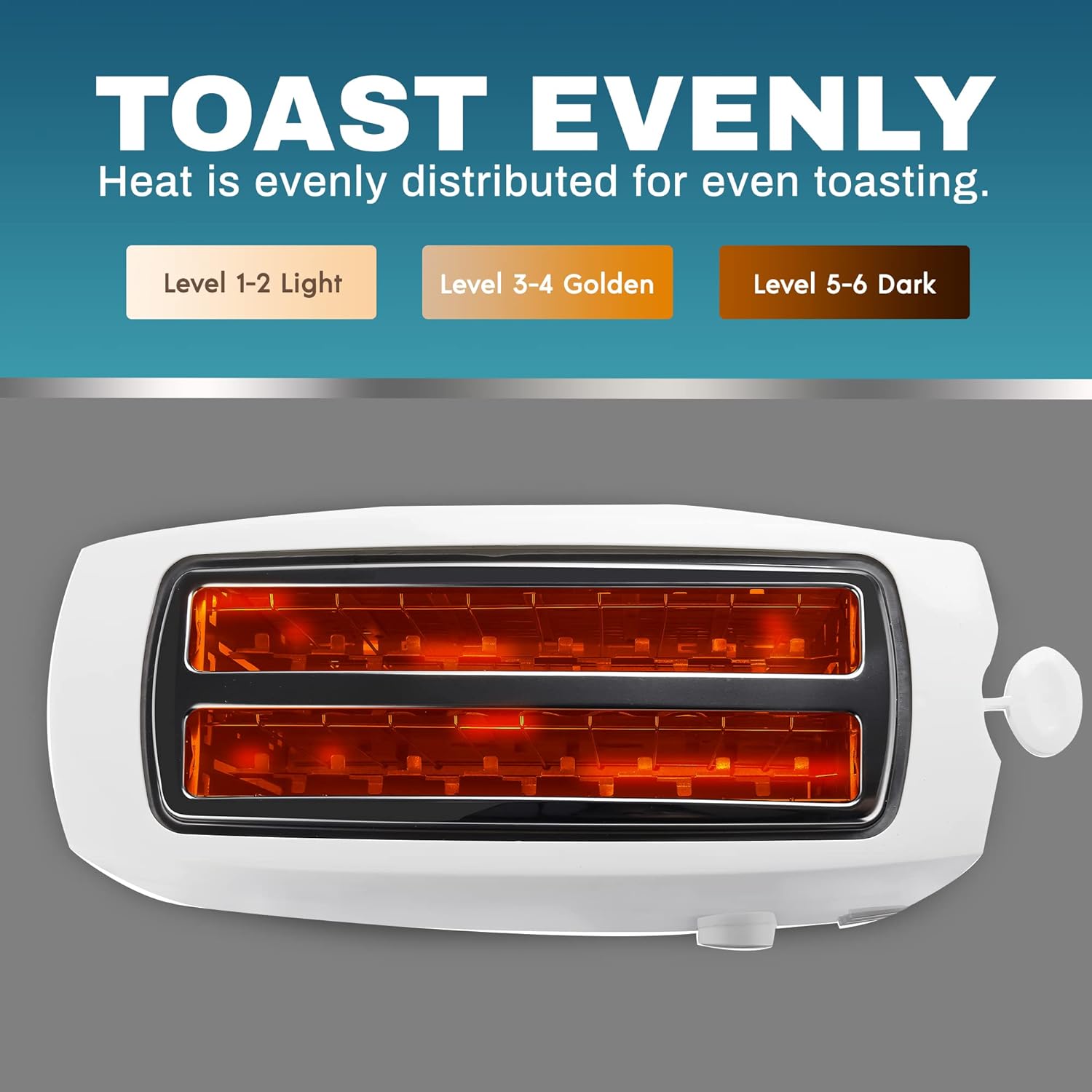 AUCT 14341 - Elite Gourmet ECT-4829 Long Slot 4 Slice Toaster, 6 Toast Se - Image 2