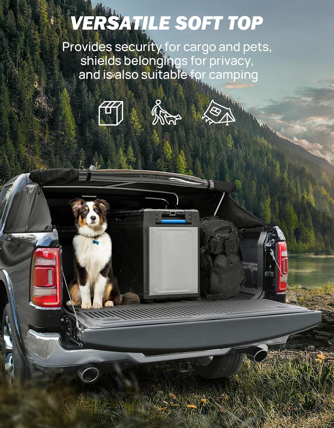 AUCT 12731 - $200 JOYTUTUS Truck Bed Soft Topper Compatible with 2019-202 - Image 2