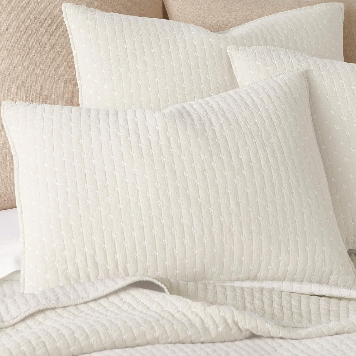 AUCT 13224 - $141 Levtex Home - Cross Stitch Quilt Set - 100% Cotton - Ki - Image 3