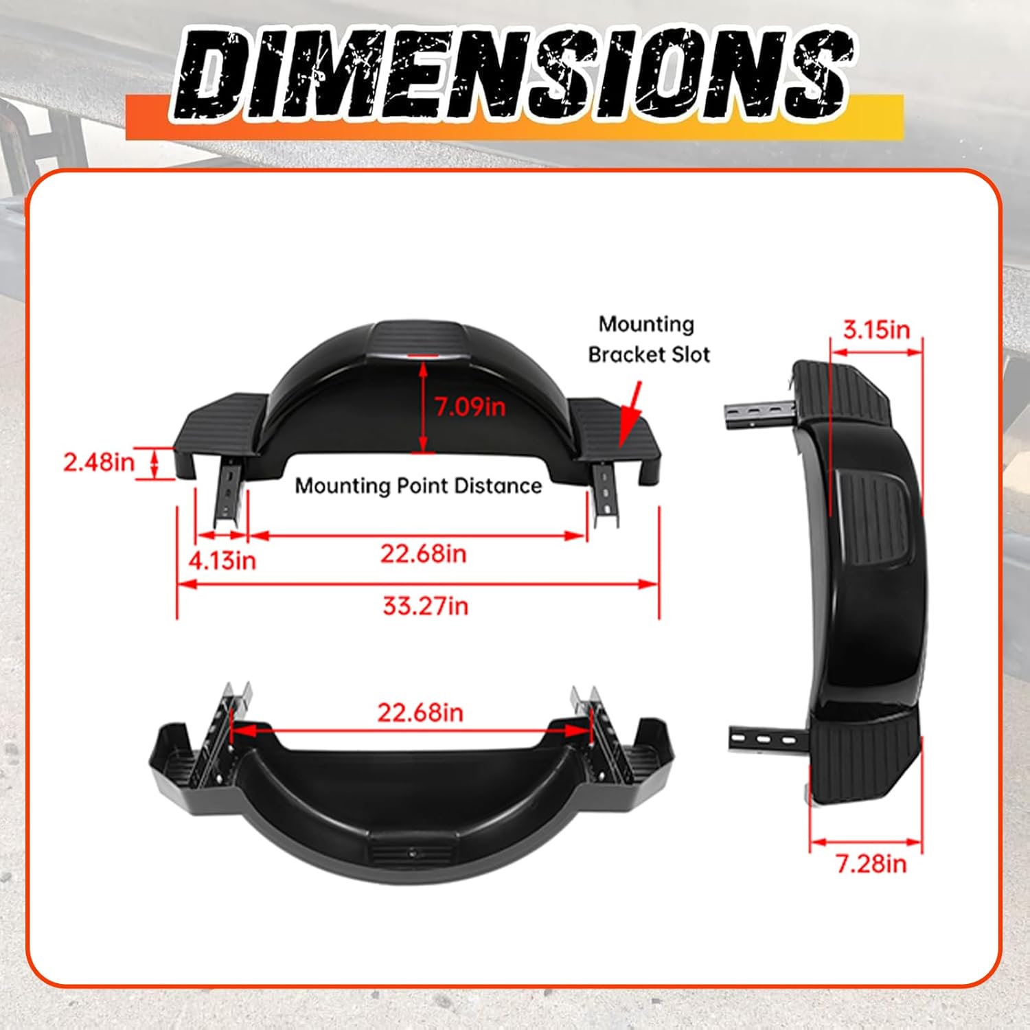 AUCT 14338 - $75 Set of 2 Single Axle Trailer Fenders 13" Wheels Tire Ski - Image 4