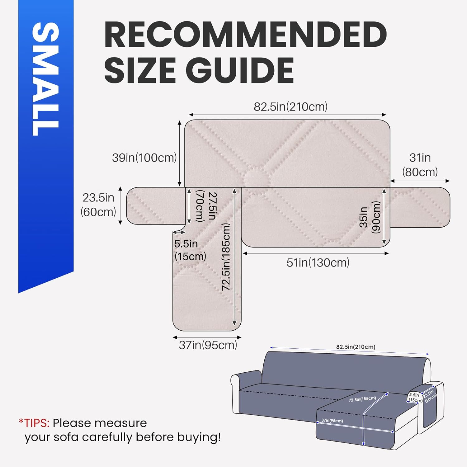 AUCT 13420 - XINEAGE 100% Waterproof Sectional Couch Covers L-Shaped Reve - Image 2