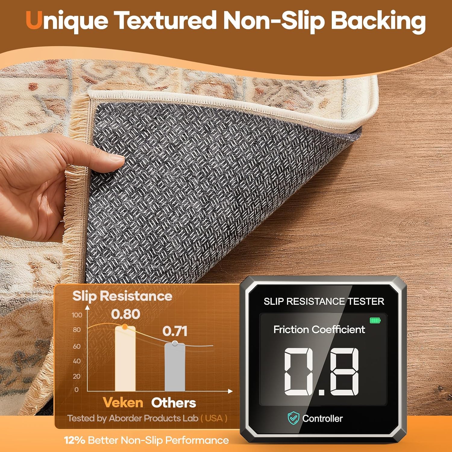 AUCT 14285 - Veken Non Slip Cushioned Runner Rug Pad Gripper 2 x 7 Ft, Fe - Image 3