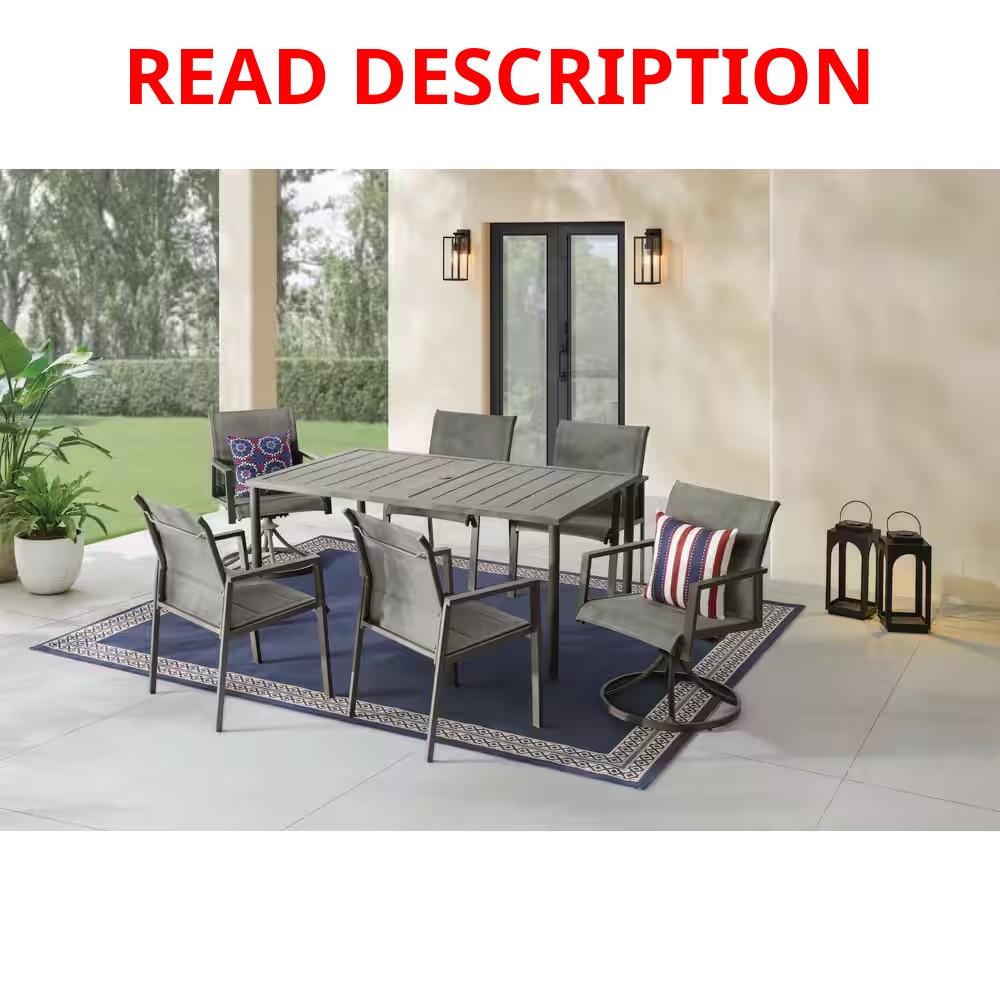 AUCT 14295 - $499 Hampton Bay Westgrove 7-Peice Metal Sling Outdoor Dinin