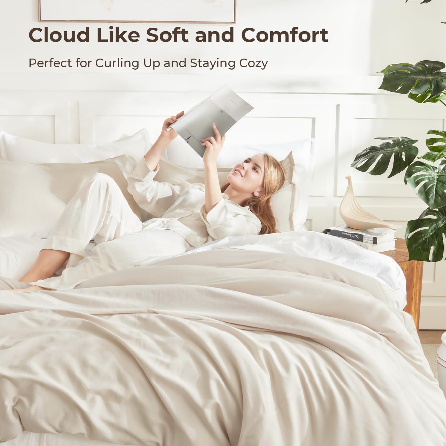 AUCT 12841 - $56 Litanika Beige Comforter Set California King Size, 3 Pie - Image 2