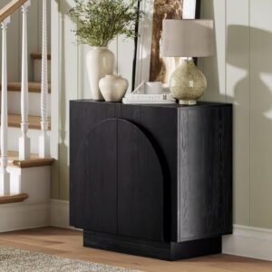 AUCT 14248 - $330 Nathan James Iris Black Oak 31 in. Mid-Century Modern W