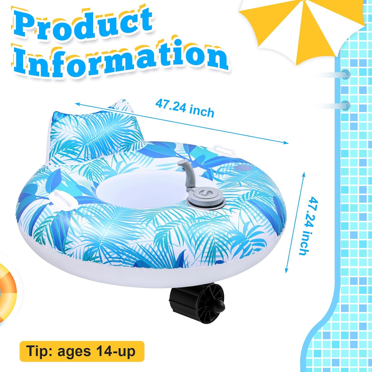AUCT 13178 - $205 2 Sets Motorized Pool Float for Adults, Electric Inflat - Image 2