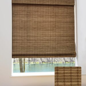 AUCT 12917 - $54 UNISHADES Cordless Bamboo Roman Shades for Windows, Blin