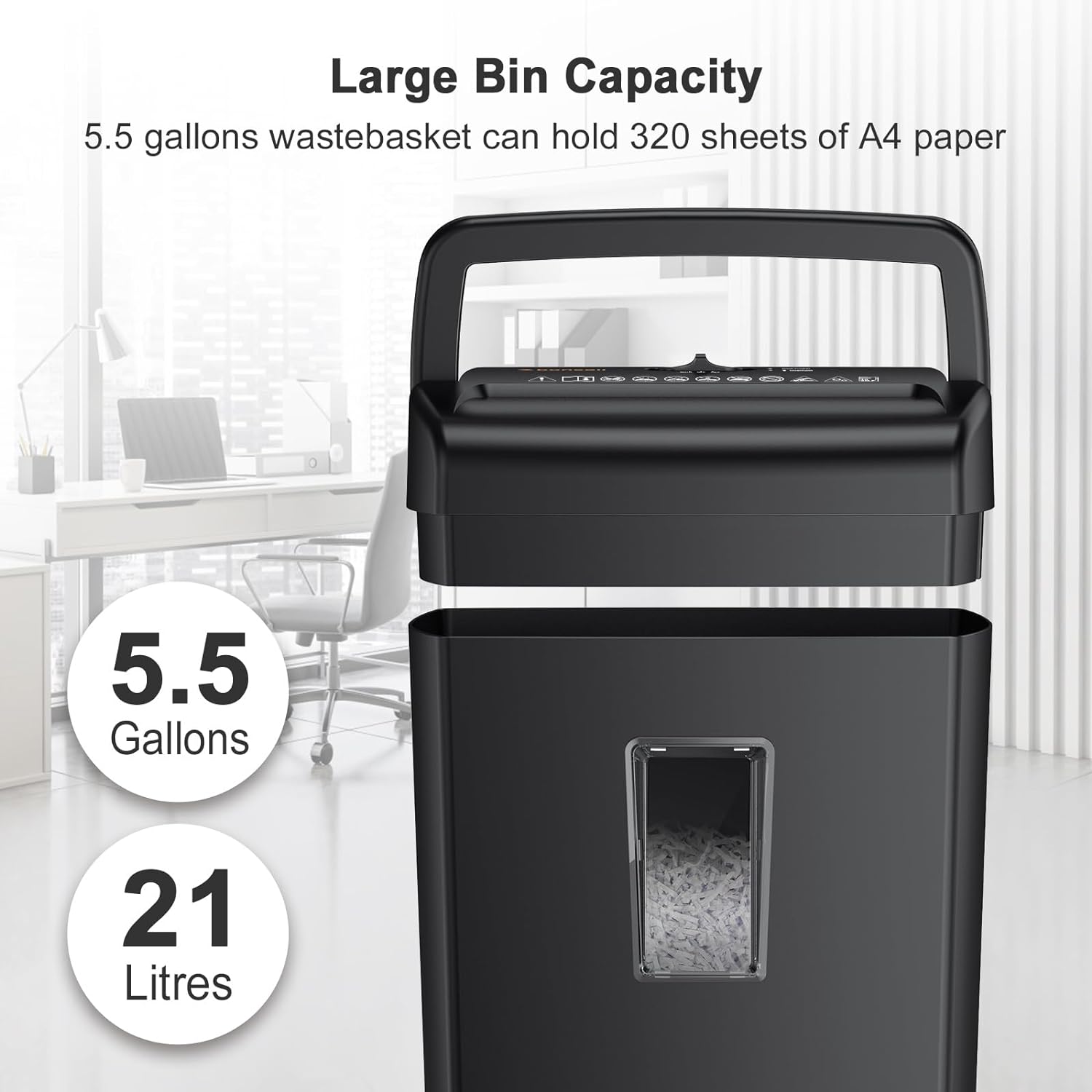 AUCT 13366 - $57 Bonsaii 10-Sheet Cross Cut Paper Shredder, 5.5 Gal Home - Image 4