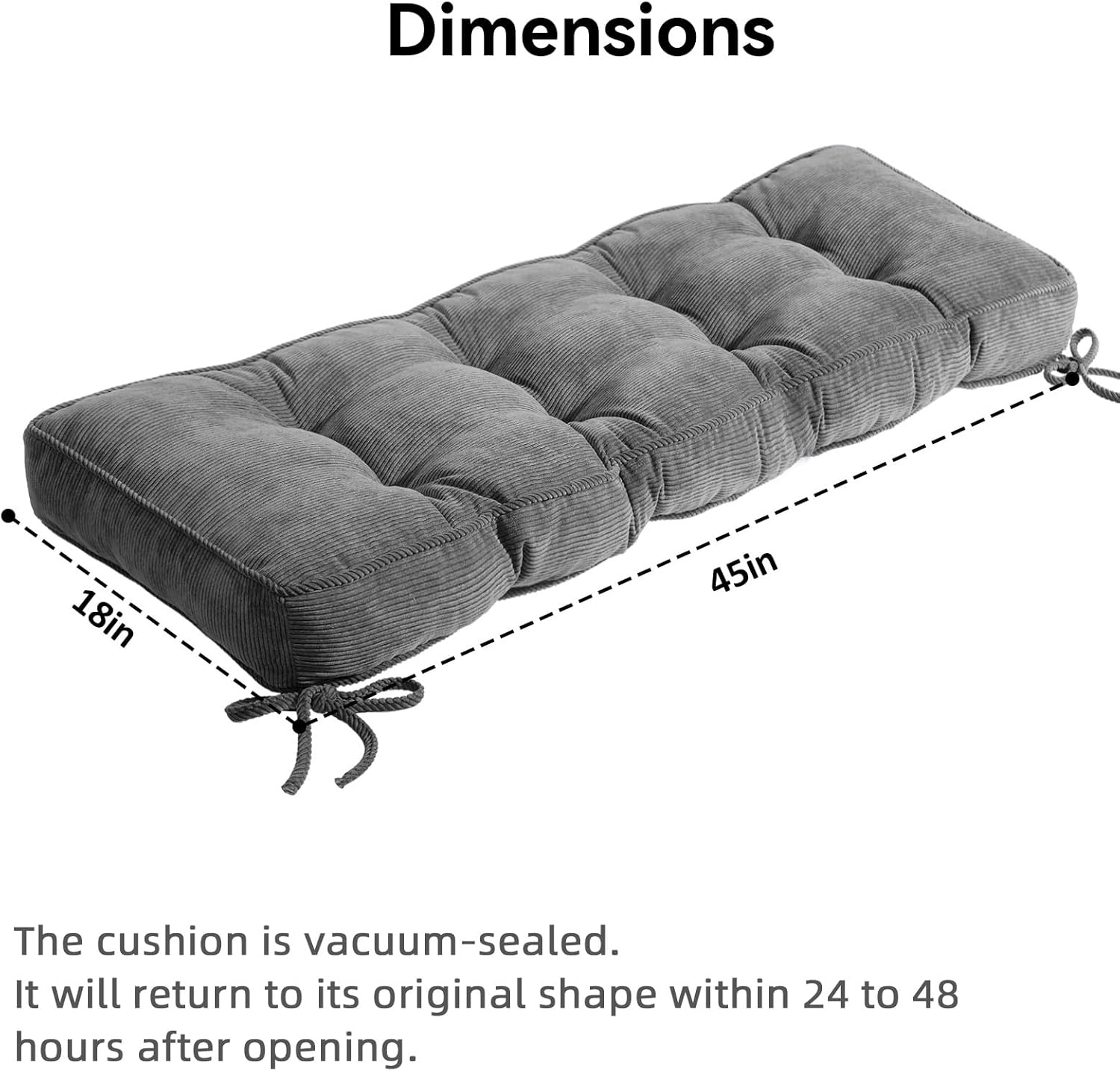 AUCT 12308 - Detiblue Bench Cushion for Indoor Furniture 45x18Inch Tufted - Image 4