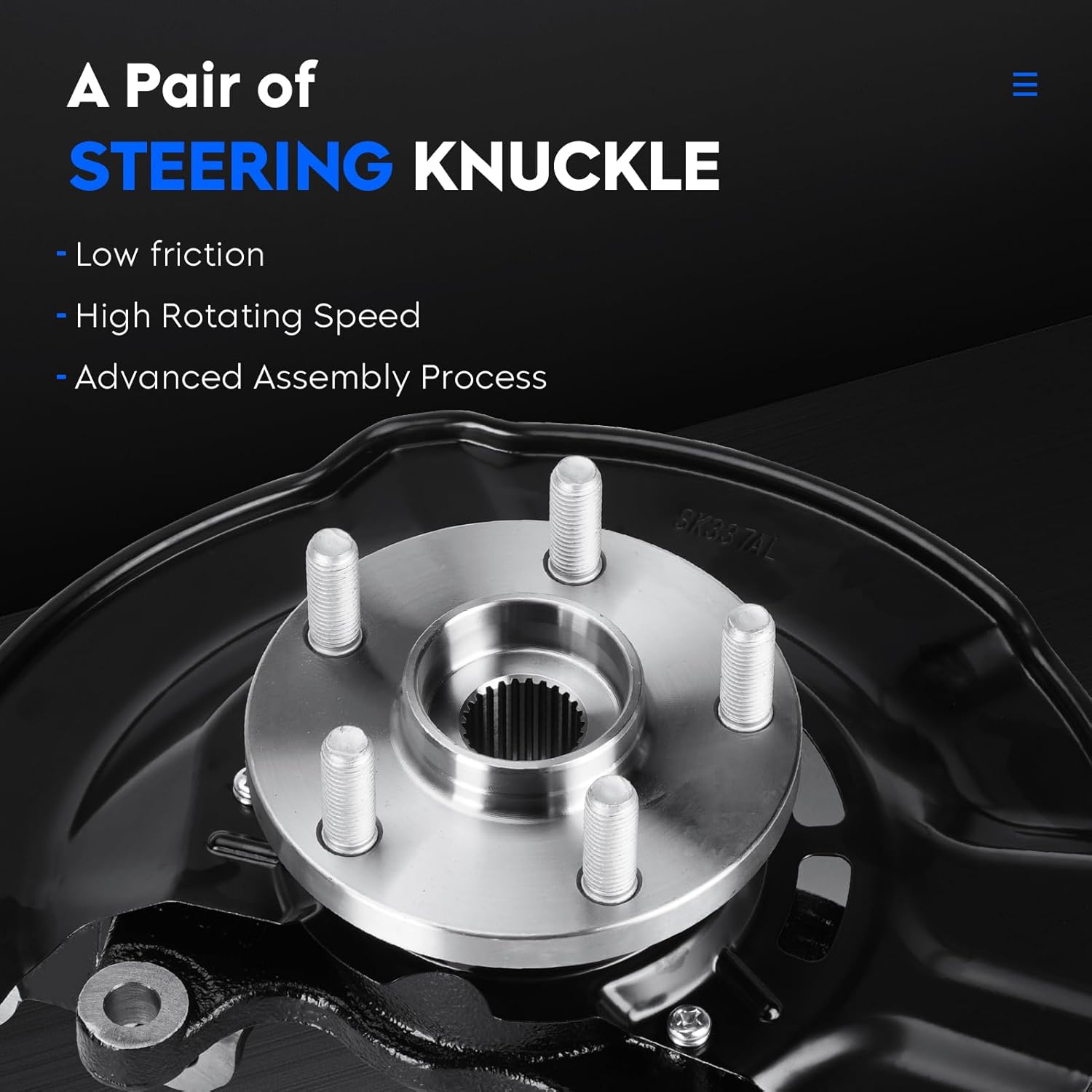 AUCT 12564 - $175 Pair of Front Steering Knuckle & Wheel Bearing Hub Asse - Image 3