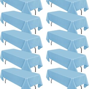 AUCT 13432 - $107 10 Pack Light Blue Tablecloths for 6 Foot Rectangle Tab