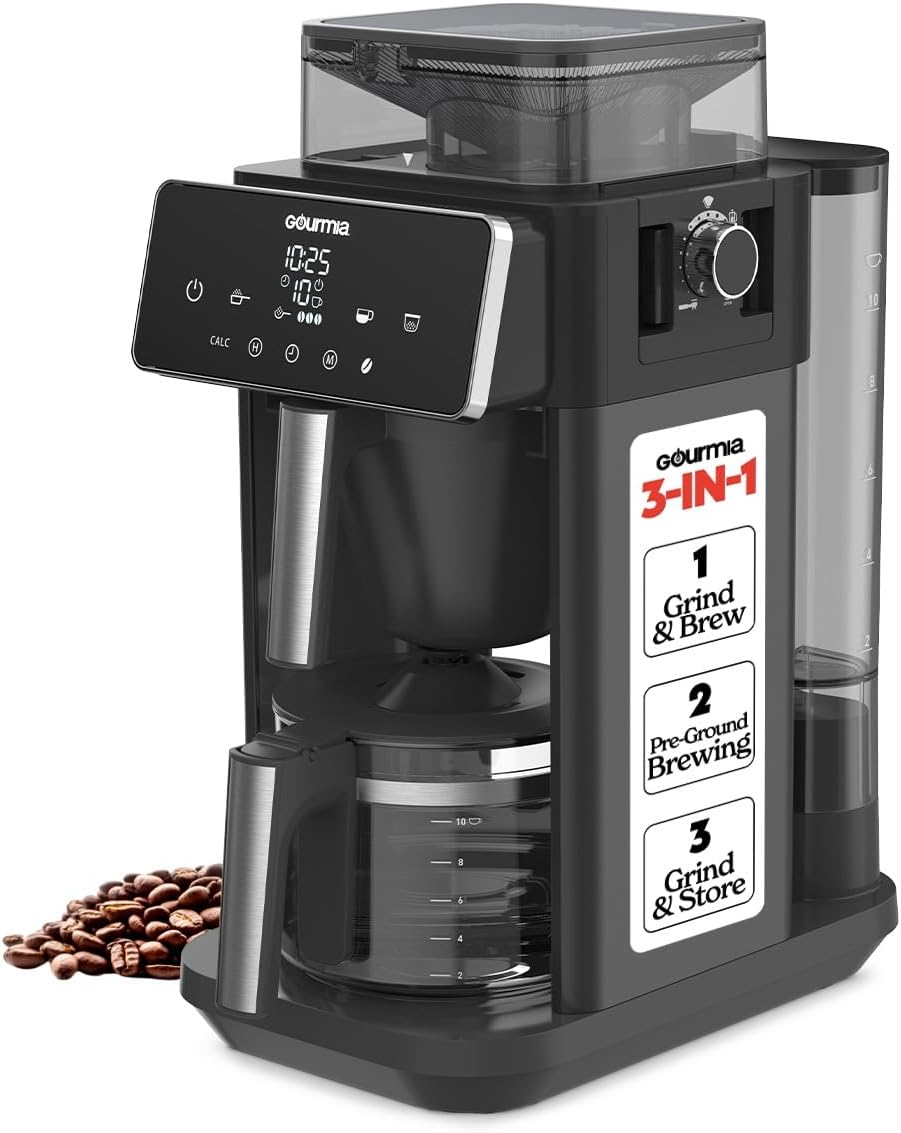 AUCT 13345 - $140 Gourmia 10 Cup Grind & Brew Coffee Maker - Built-In Bur