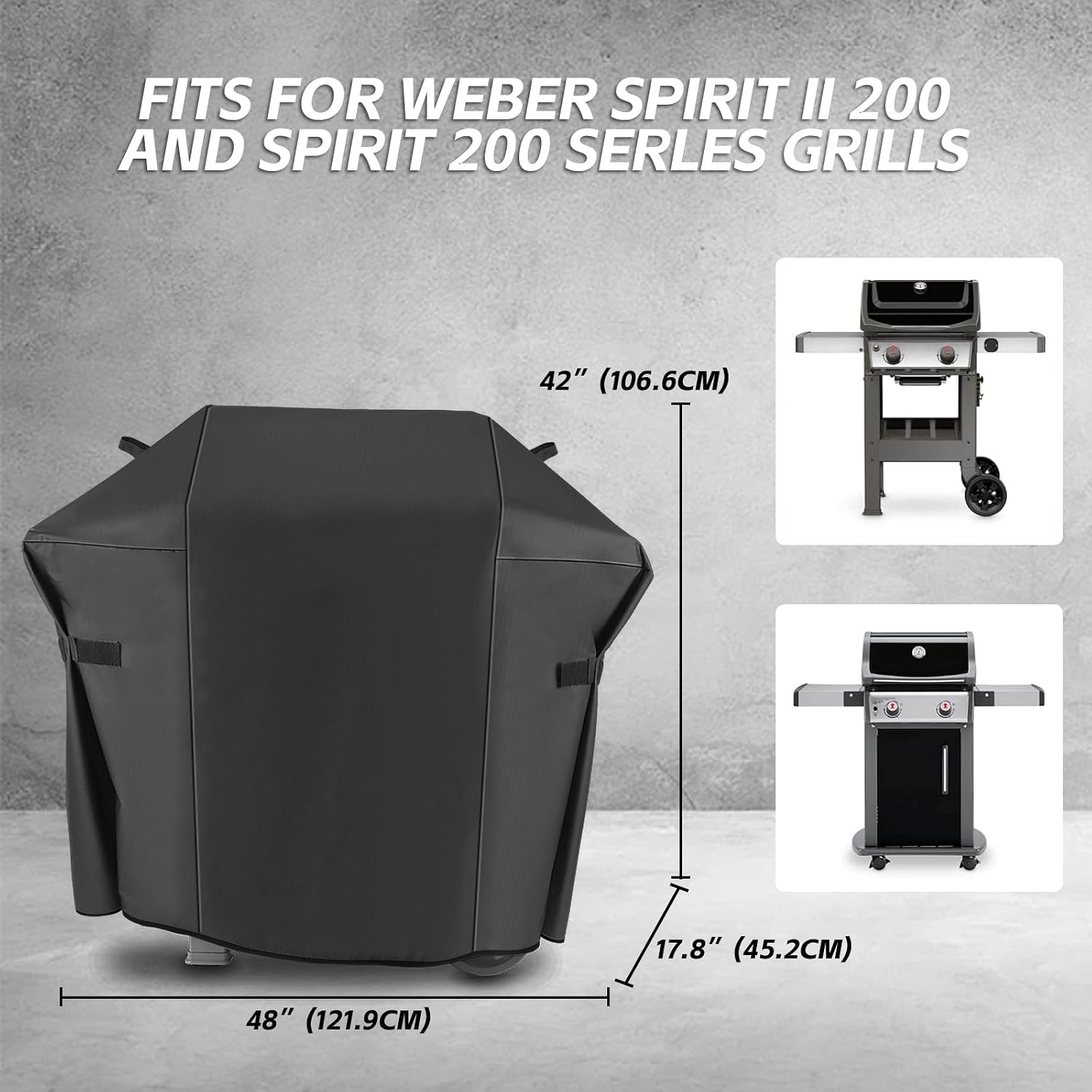 AUCT 13288 - Weber Spirit and Spirit II 200 Series Grill Cover, 600D Heav - Image 2