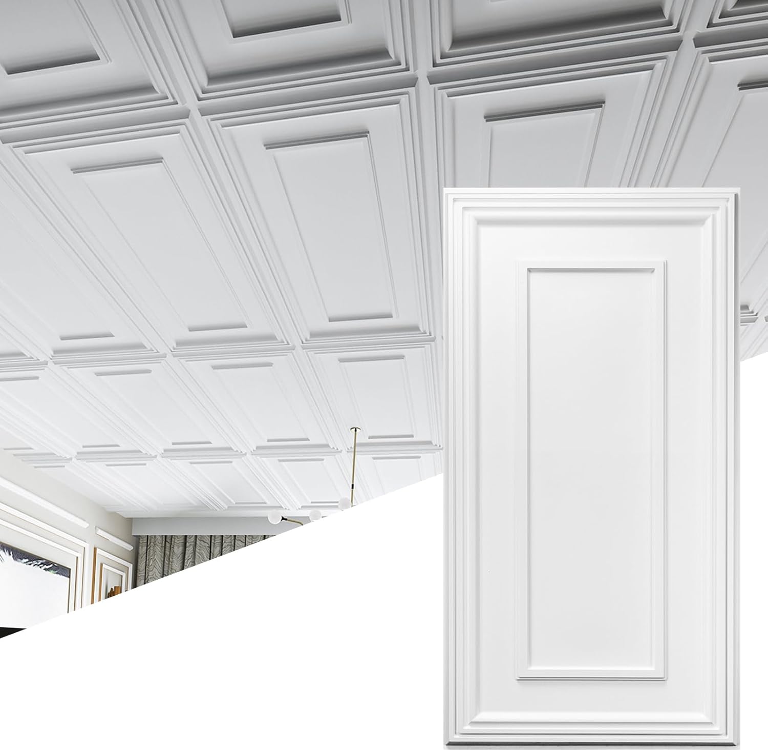 AUCT 14323 - $82 Art3d Drop Ceiling Tiles, 24x48in. White (12-Pack), Poly